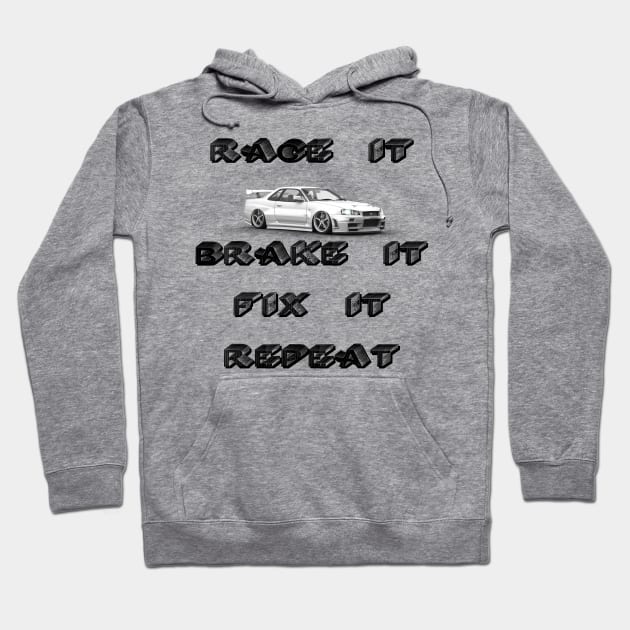 Race It Brake It Repeat Hoodie by Techno4War